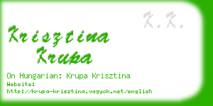 krisztina krupa business card